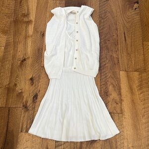 One Child Woman’s White Cardigan Layered Dress Size 14